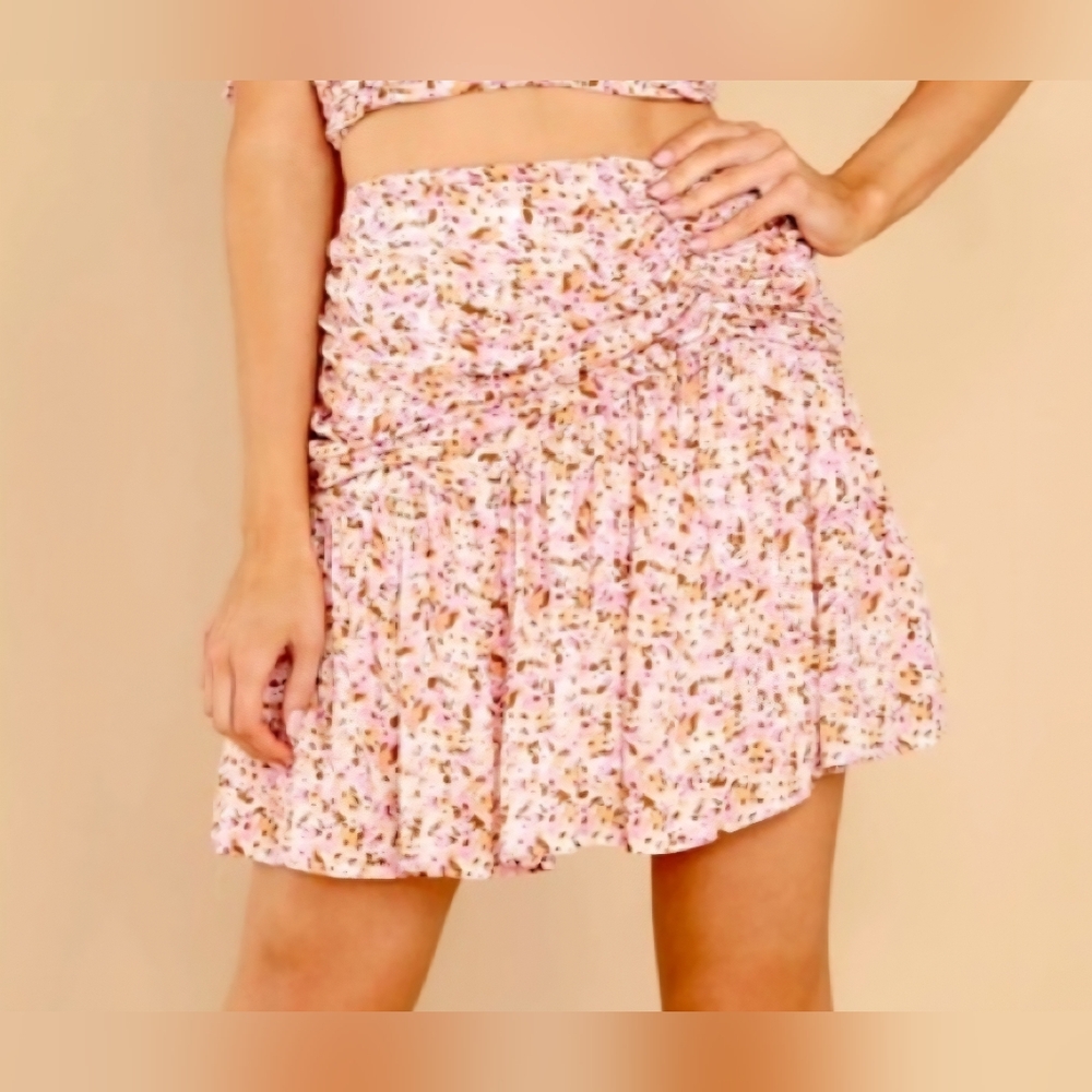Minkpink Pink Floral Delphine Skirt